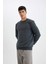 Regular Fit Bisiklet Yaka Kalın Basic Düz Sweatshirt T3777AZ24AU 1