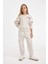 Kız Çocuk Relax Fit Bisiklet Yaka Baskılı Sweatshirt D2886A824WN 2
