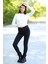 Kadın Bej Fitilli Crop Triko Kazak Kısa Model Akrilik Kumaş Ribanalı - 3122 5