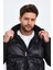 Dik Yaka Deri Şişme Mont AF-K50641PRM 4