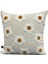 Hd Home Collection Keten Kumaş Papatya Desen Işlemeli Punch Kırlent Kılıfı 3