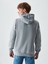Sıgnlı Kapüşonlu Fermuarsız Regular Fit Gri Sweatshırt 3