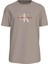 Bisiklet Yaka Baskılı Açık Kahve Erkek T-Shirt J30J326863PCF Dıstressed Monologo 1