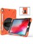 iPad Air 10.5 Inç (2019) Pc Tpu Combo 360 Derece Dönebilen Tekme Standı El Kayışı ve Omuz Askısı Turuncu Tablet Kılıfı (Yurt Dışından) 5