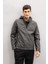 Antrasit Su İtici Slim Fit Dar Kesim Çıkarılabilir Kapüşonlu Fermuarlı Cepli Suni Deri Mont R2523AZ24WN 1