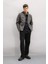 Antrasit Su İtici Slim Fit Dar Kesim Çıkarılabilir Kapüşonlu Fermuarlı Cepli Suni Deri Mont R2523AZ24WN 2