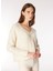 V Yaka Oversize Düz Ekru Kazak Kadın FC4WL-KZK0164 4