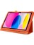 Litchi Doku Pu Deri iPad 10.9 (2022) Katlanabilir Stand Otomatik Uyandırma uyku Koruyucu Turuncu Tablet Kılıfı (Yurt Dışından) 2