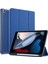 Rebound Serisi Üç Katlı Standlı iPad 10.2 Smart (2019 2020 2021) Pu Deri Yumuşak Tpu Kalem Tutuculu Arka Lacivert Tablet Kılıfı (Yurt Dışından) 2