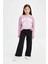 Kız Çocuk Relax Fit Bisiklet Yaka Üniversite Baskılı Sweatshirt D6494A8NS 2