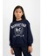 Kız Çocuk Relax Fit Bisiklet Yaka Baskılı Sweatshirt D6493A8NS 1