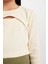Kız Çocuk Slim Fit Dar Kesim Bisiklet Yaka Fitilli Kaşkorse Uzun Kollu Tişört D0705A824AU 5