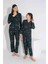 Yeni Sezon Sonbahar/Kış Kız Çocuk Geyik Desenli Süet Pijama Takımı 2724-11 Zümrüt Yeşili 1