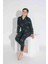 Yeni Sezon Sonbahar/Kış Kız Çocuk Geyik Desenli Süet Pijama Takımı 2724-11 Zümrüt Yeşili 3