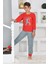 Yeni Sezon Sonbahar/kış Erkek Çocuk Basketball Desenli Polar Pijama Takımı 4530 1