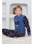 Yeni Sezon Sonbahar/kış Erkek Çocuk Best Desenli Yaka Düğmeli Polar Pijama Takımı 4533 4