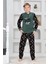Yeni Sezon Sonbahar/kış Erkek Çocuk Best Desenli Yaka Düğmeli Polar Pijama Takımı 4533 1