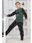 Yeni Sezon Sonbahar/kış Erkek Çocuk Best Desenli Yaka Düğmeli Polar Pijama Takımı 4533 3