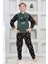 Yeni Sezon Sonbahar/kış Erkek Çocuk Best Desenli Yaka Düğmeli Polar Pijama Takımı 4533 4