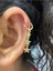 Arescollection Zirkon Taşlı 3 Lü Yıldız Sallantılı 1 Adet Helix Kıkırdak Lobe Uyumlu Halka Piercing Küpe 2
