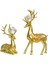 2x Çift Geyik Heykeli Figür Kristal Top Oturma Odası Dekoru Altın (Yurt Dışından) 2
