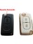 Peugeot Partner 207 307 308 407 Uyumlu Kumanda Anahtar Kılıfı Oto Anahtarlık Beyaz Gold 5