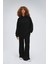 Kadın Timeless Oversize Siyah Hoodie Sweatshirt 4