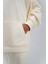 Kadın Timeless Oversize Krem Hoodie Sweatshirt 4