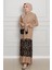 Eteği Desenli Karin Elbise-Vizon 3