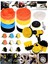 Tekno Trust 18 W PRO18PCS 115MM Pasta Cila Polisaj Süngeri,fırça Mikrofiberbez,pastacila Sünger Matkap Parlatma 2