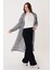 Pınkmark Kadın Siyah Beyaz Kareli Tesettür Kimono PMCK25426 1