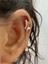 Arescollection Incili Yıldız Inci Sallantılı Zincirli 1 Adet Helix Kıkırdak Lobe Uyumlu Halka Piercing Küpe 1