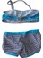 Kız Çocuk Mavi Siyah Çizgili Şortlu 4-12 Yaş Straplez Bikini Takım HZL24S-LC9034 3