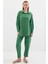 Kadın Zümrüt Yeşil Keten Gömlek Pantolon Alt-Üst Ikili Takım HZL23W-BD166221 1