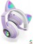 Kablosuz Bluetooth 5.0 LED Işıklı Kedili Kulaklık Hediye Ios Android Uyumlu 8d Stereo Hd Ses Yo 2
