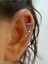 Arescollection Zirkon Taşlı Zincirli 1 Adet Helix Kıkırdak Kulak Memesi Uyumlu Halka Piercing Küpe 1