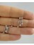 Arescollection Zirkon Taşlı Zincirli 1 Adet Helix Kıkırdak Kulak Memesi Uyumlu Halka Piercing Küpe 2