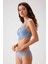 4737 Balenli Soft Pushup Sütyen Külot Takım-Mavi 2