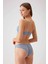 4740 Balenli Soft Push Up Sütyen Külot Takım-Mavi 3