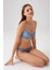 4740 Balenli Soft Push Up Sütyen Külot Takım-Mavi 5
