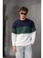 Trc 3244 Üç Iplik Pamuklu Parçalı Bisiklet Yaka Erkek Sweatshirt 1