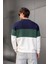 Trc 3244 Üç Iplik Pamuklu Parçalı Bisiklet Yaka Erkek Sweatshirt 5