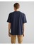 Erkek Lacivert Relaxed Fit Bisiklet Yaka Logolu T-Shirt 2003263.433 2