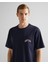 Erkek Lacivert Relaxed Fit Bisiklet Yaka Logolu T-Shirt 2003263.433 4