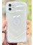 Apple iPhone 12 Kalp Desenli Kabartmalı Zarif 3D Şeffaf Kamera Korumalı Silikon Kılıf 2