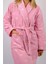 %100 Pamuk Şalyaka Pembe Kalpli Kadın Bornoz 2
