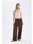 Klasik Kumaş Pantolon Wide Leg Geniş Bol Paça Fleto Cepli Yüksek Bel Standart Boy Basic Düz D8150AX24AU 2