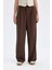Klasik Kumaş Pantolon Wide Leg Geniş Bol Paça Fleto Cepli Yüksek Bel Standart Boy Basic Düz D8150AX24AU 4