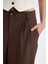 Klasik Kumaş Pantolon Wide Leg Geniş Bol Paça Fleto Cepli Yüksek Bel Standart Boy Basic Düz D8150AX24AU 5