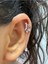 Incili Yıldız Inci Sallantılı Zincirli 1 Adet Helix Kıkırdak Lobe Uyumlu Halka Piercing Küpe 2